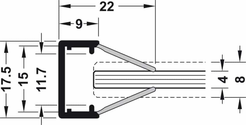 Glass Edge Led Profile 2 Meter Acts