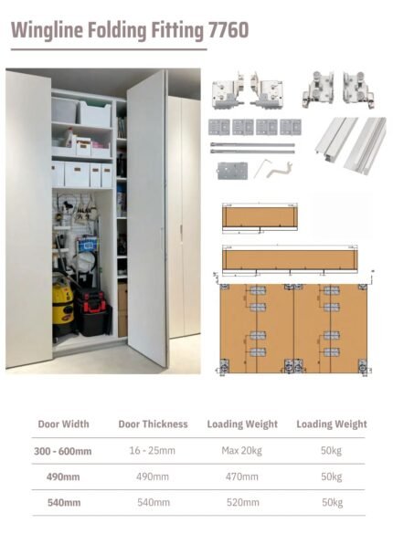 Wing Line 7760 X Folding Fitting 2 Door System