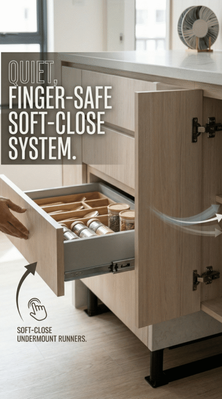 Finger Safe Soft close Acts Id Furniture Hardware