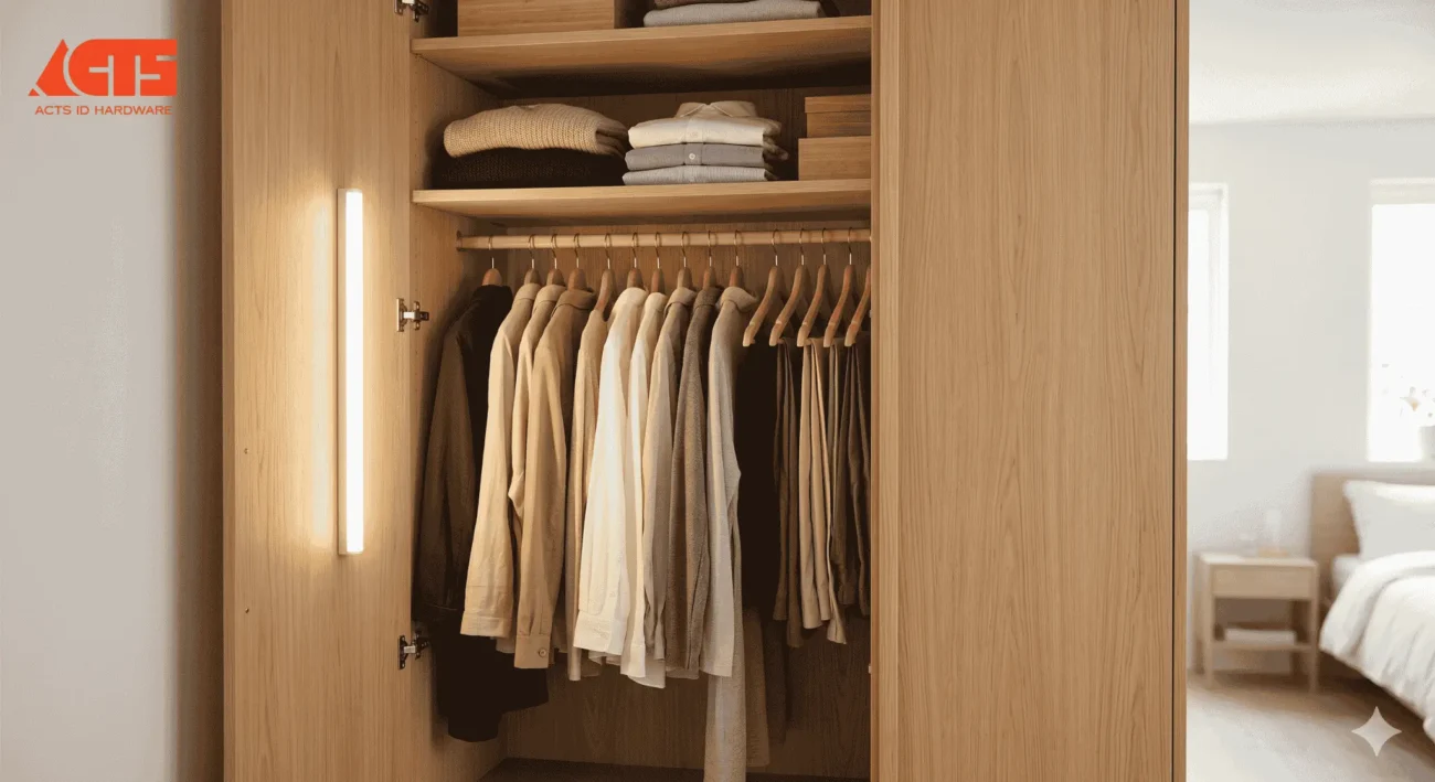 motion sensor wardrobe LED light Malaysia — automatic LED bar light activated inside built-in wardrobe