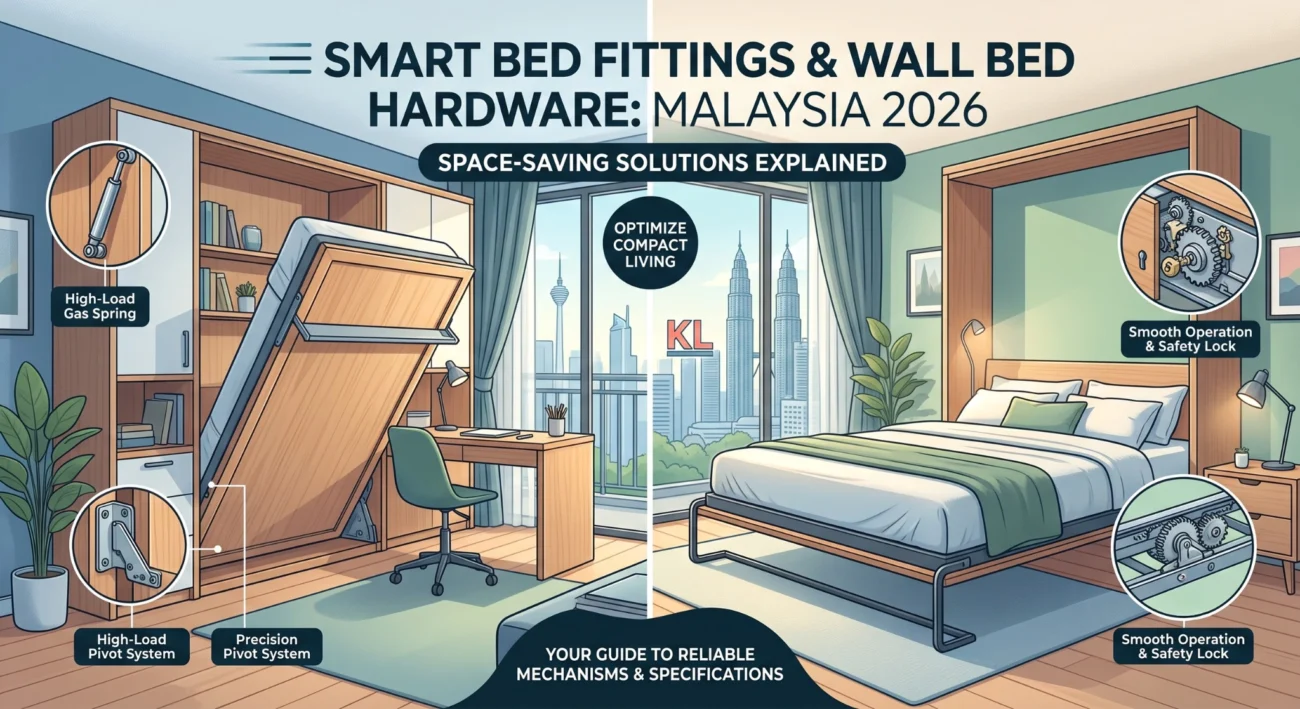 Types of Bed Fittings & Wall Bed Hardware Malaysia 2026 - Acts-Id Furniture Hardware
