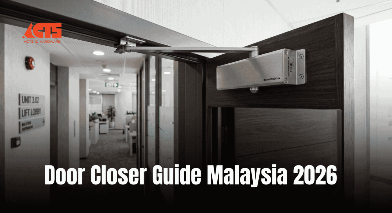 door closer Malaysia — overhead surface mounted door closer on commercial timber door - Acts-Id Furniture Hardware